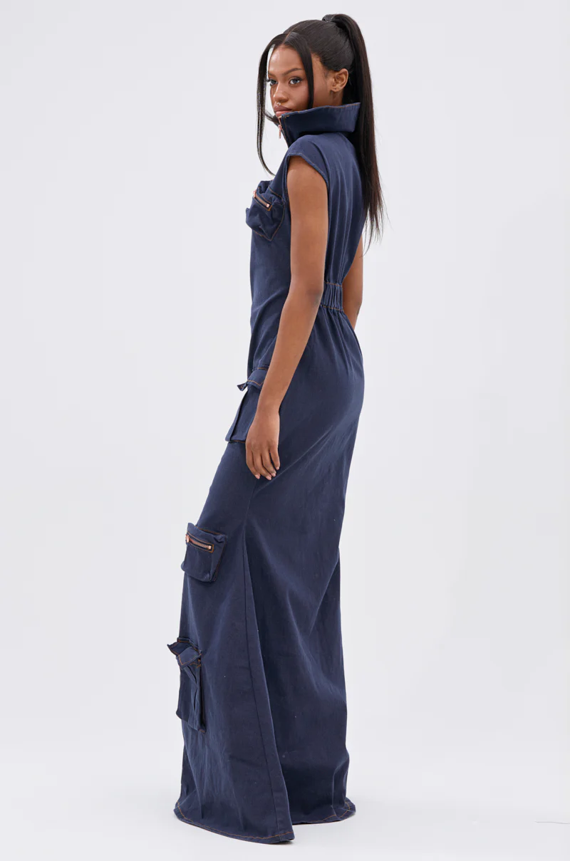 DONT MESS WITH ME COLLARED DENIM MAXI DRESS - Image 5