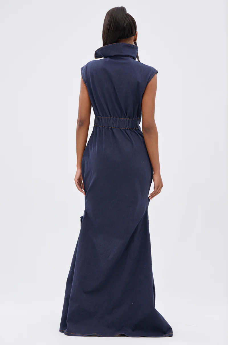 DONT MESS WITH ME COLLARED DENIM MAXI DRESS - Image 6