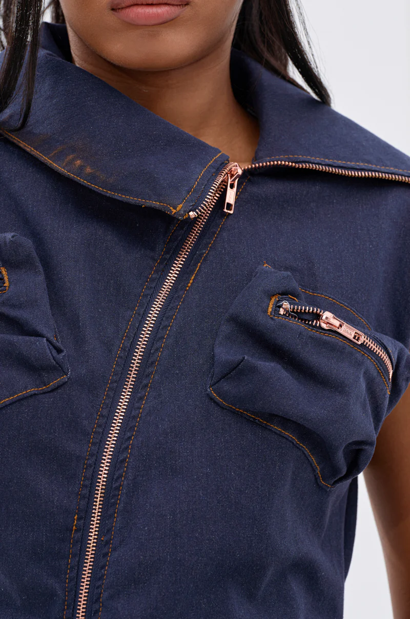 DONT MESS WITH ME COLLARED DENIM MAXI DRESS - Image 7