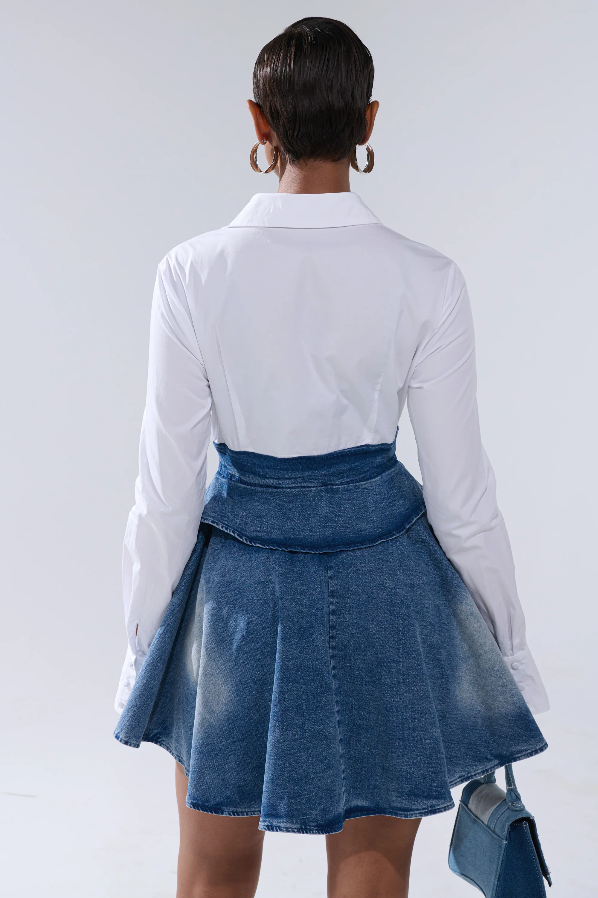 DONT NEED NOBODY DENIM MINI DRESS - Image 4