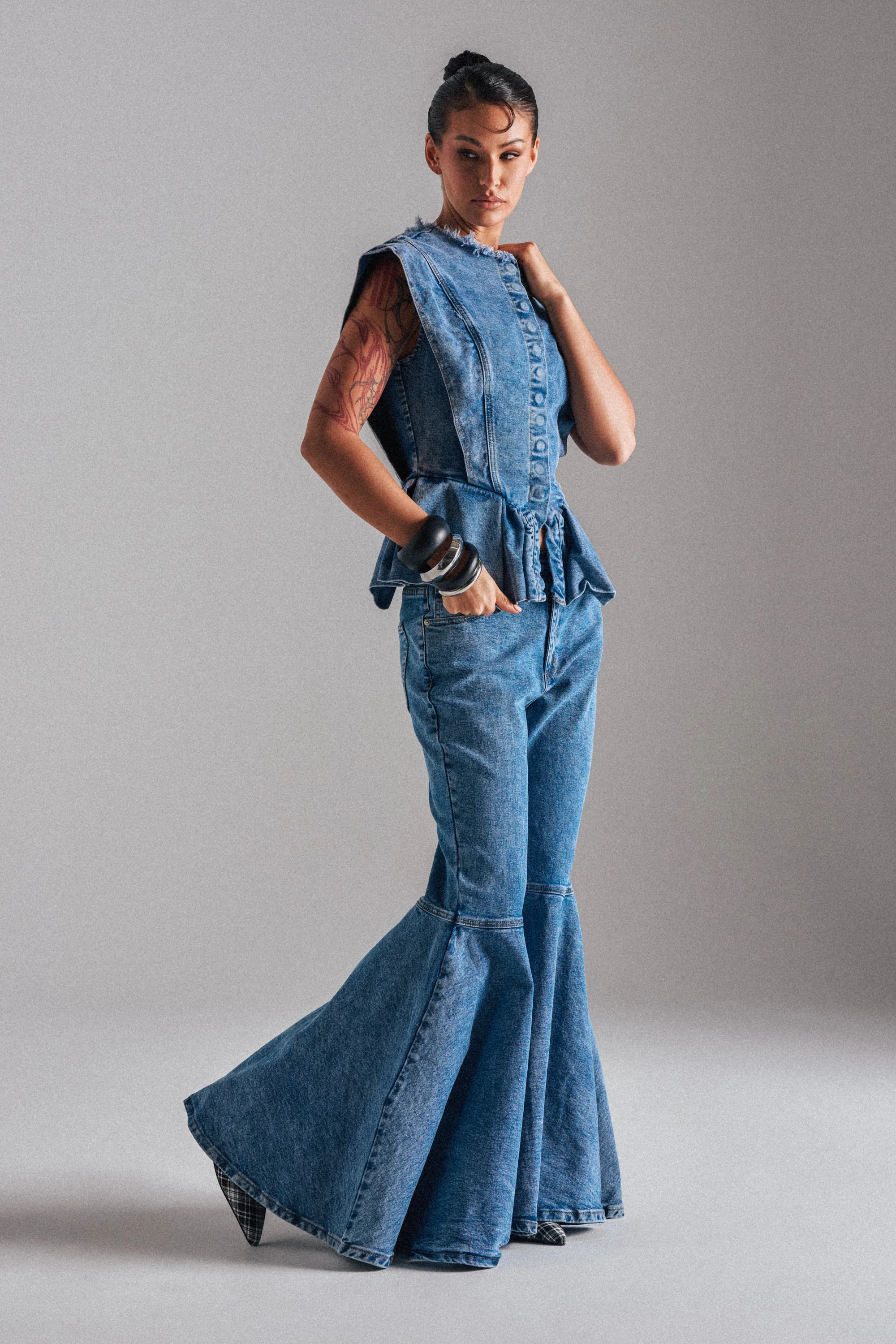 DONT PLAY WITH MY HEART BELL BOTTOM DENIM - Image 2
