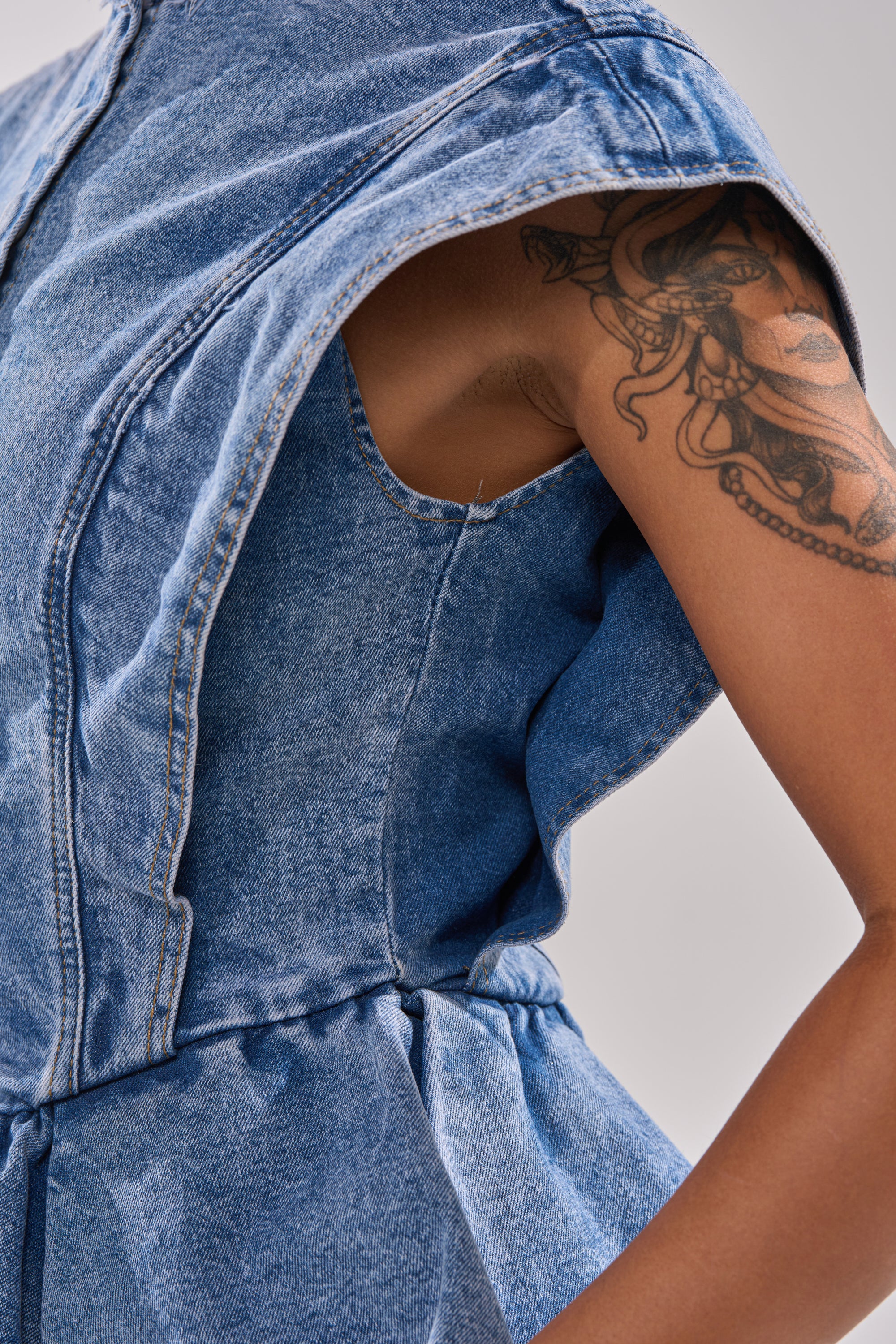 DONT PLAY WITH MY HEART DENIM BLOUSE - Image 10