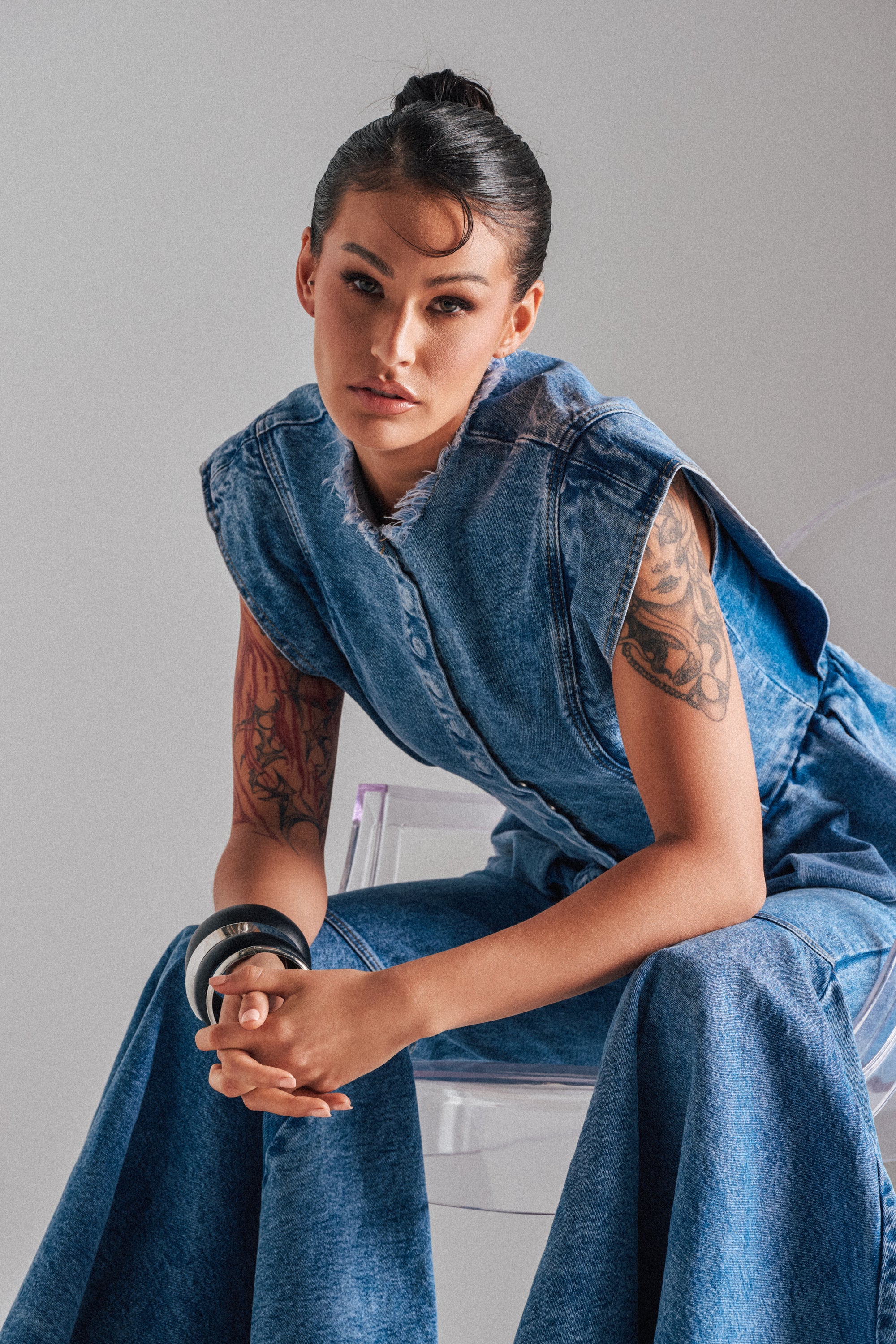 DONT PLAY WITH MY HEART DENIM BLOUSE - Image 2