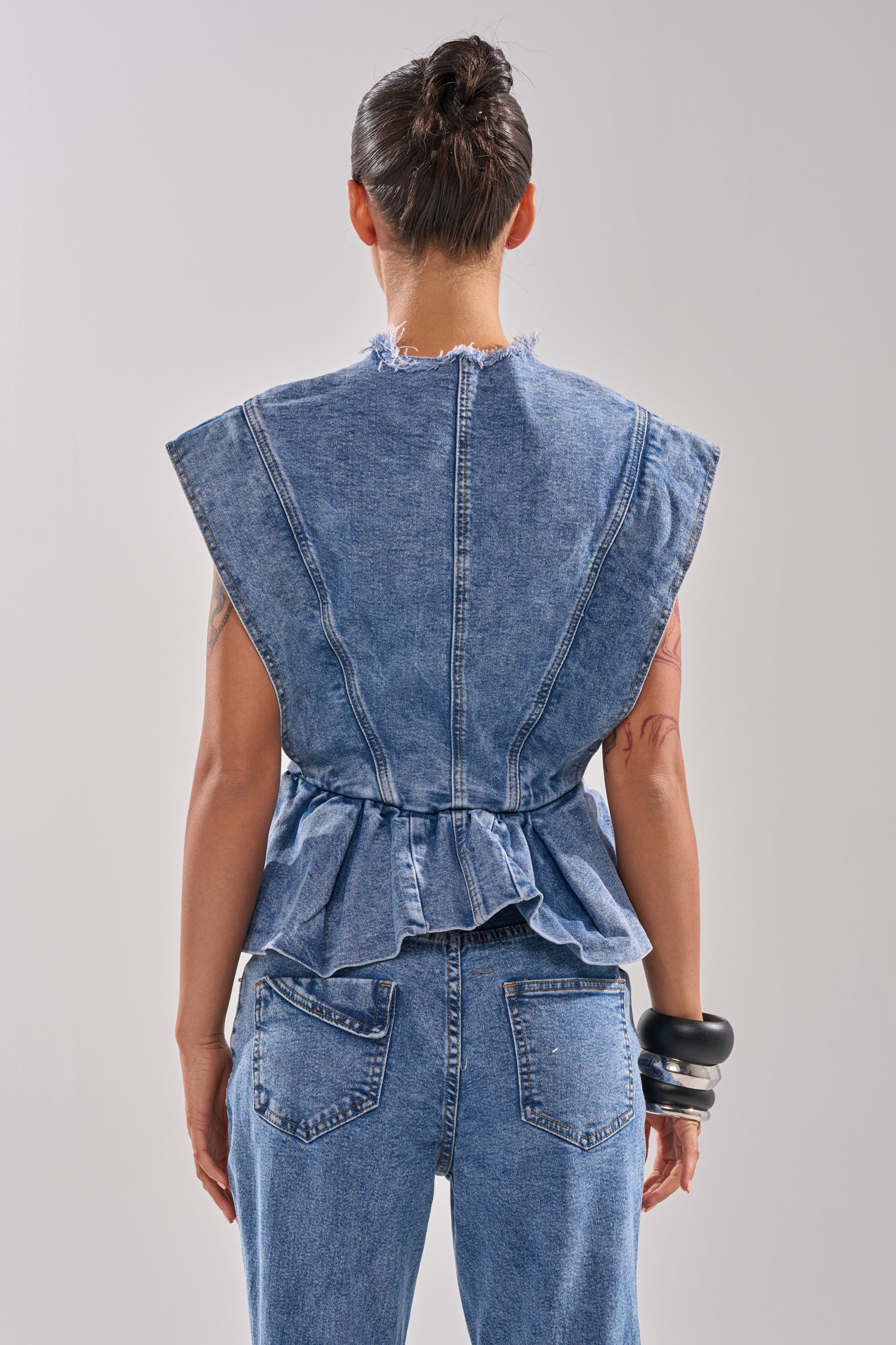 DONT PLAY WITH MY HEART DENIM BLOUSE - Image 6
