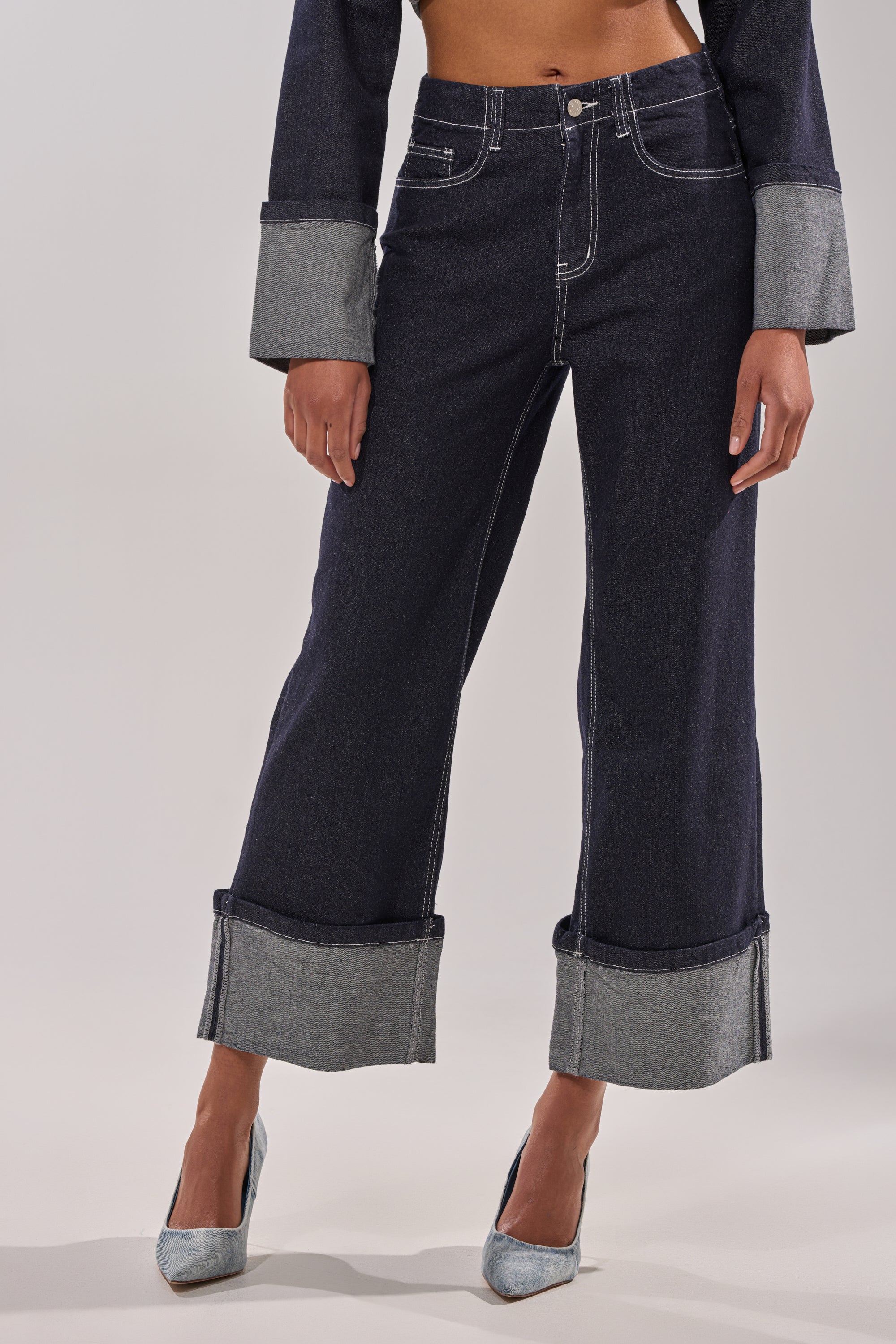 DON'T TALK TO ME WIDE LEG DENIM JEANS - Image 3
