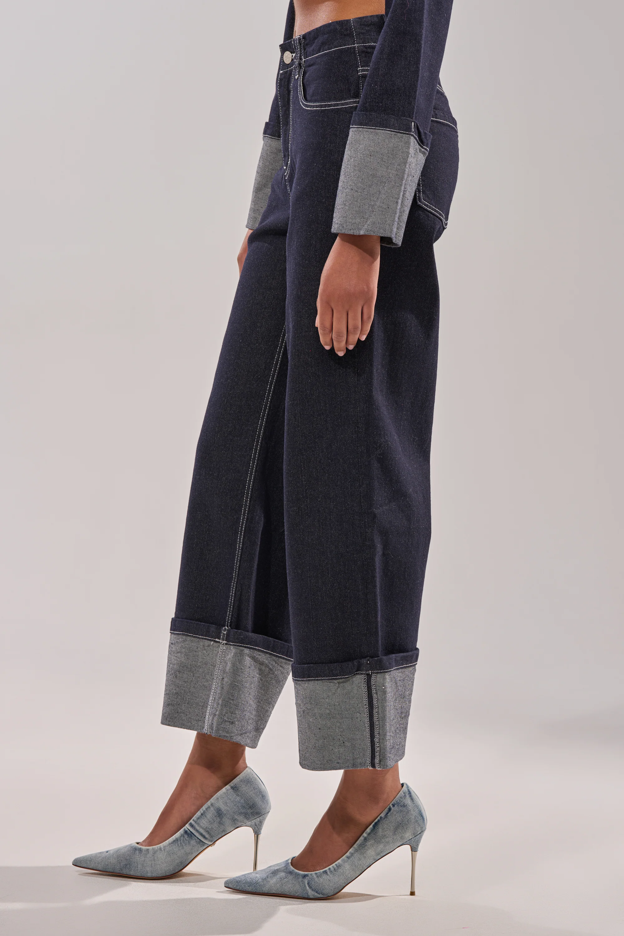 DON'T TALK TO ME WIDE LEG DENIM JEANS - Image 5