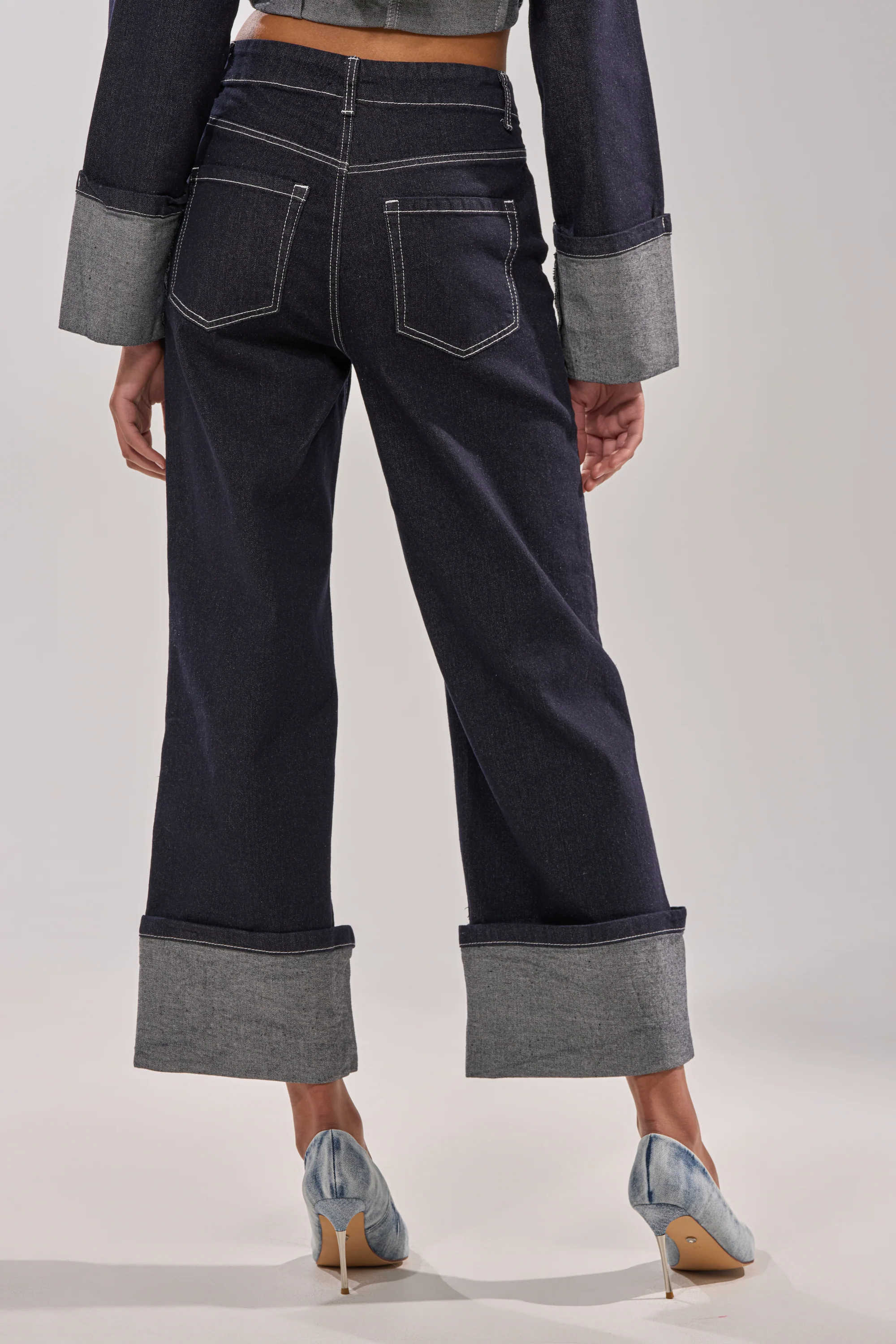 DON'T TALK TO ME WIDE LEG DENIM JEANS - Image 6