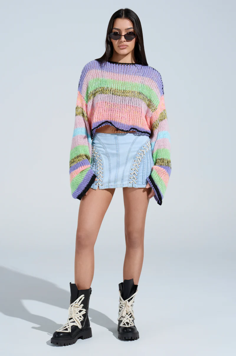 DONT THINK ABOUT IT DENIM MINI SKIRT - Image 6