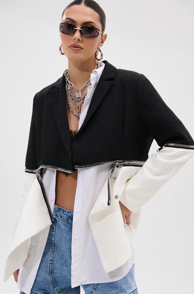 DON'T TRIP ZIPPER BLAZER