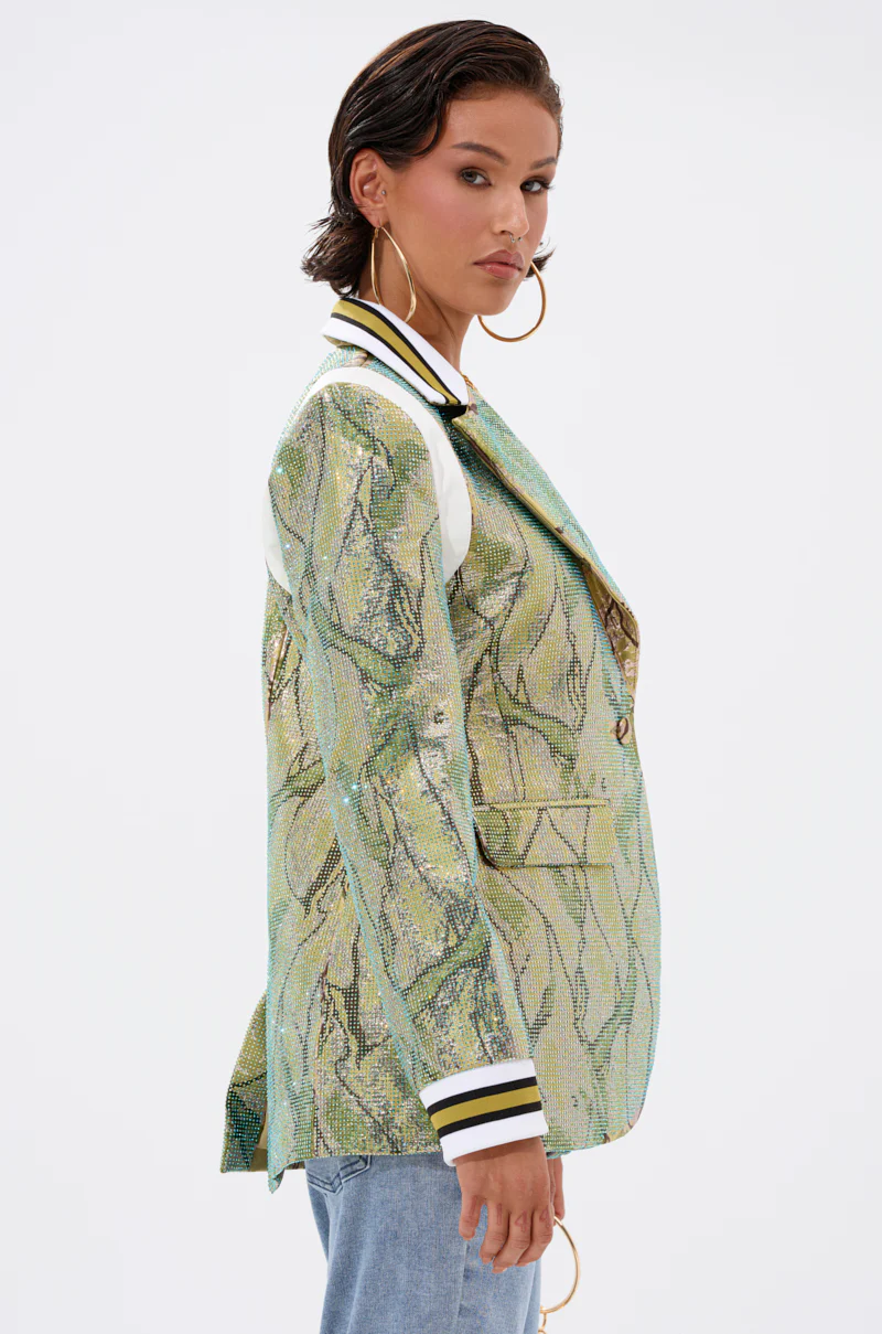 DON'T TRY ME EMBELLISHED BROCADE BLAZER - Image 4