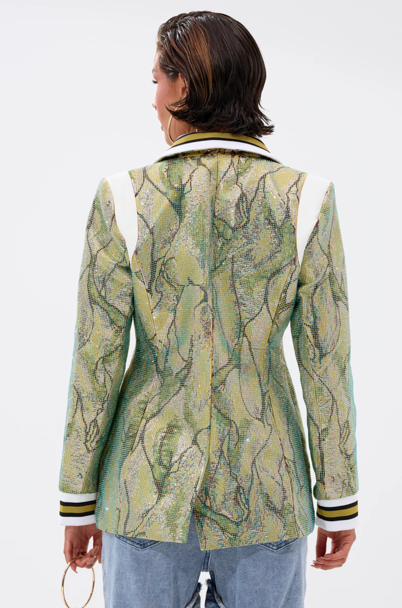 DON'T TRY ME EMBELLISHED BROCADE BLAZER - Image 5