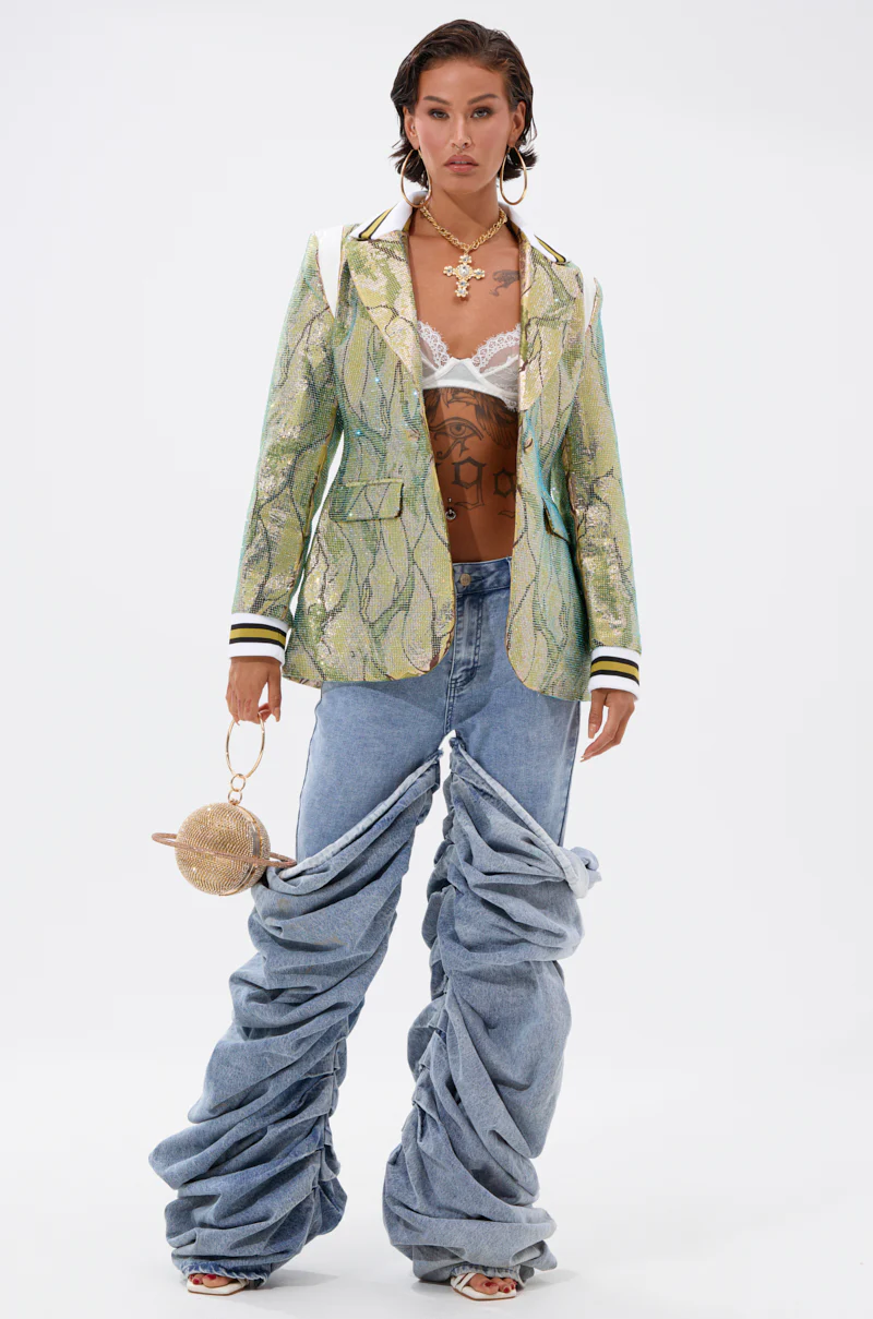 DON'T TRY ME EMBELLISHED BROCADE BLAZER - Image 6