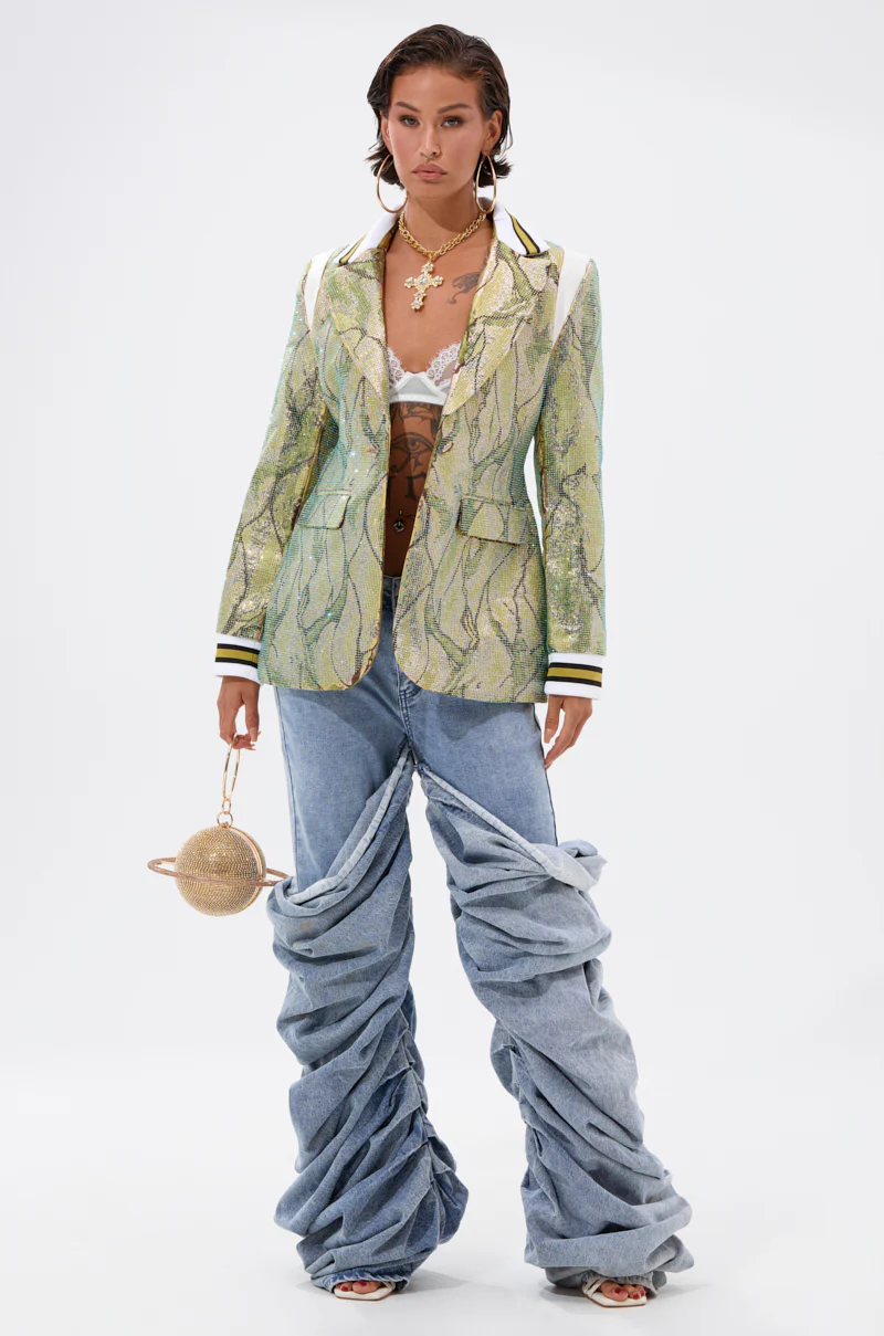 DON'T TRY ME EMBELLISHED BROCADE BLAZER - Image 7