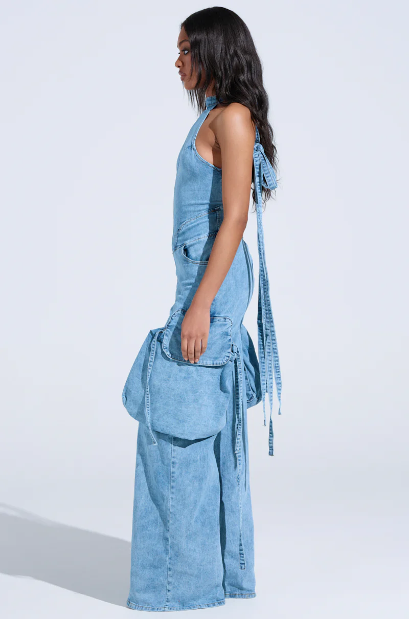 DON'T YOU DARE DENIM JUMPSUIT IN BLUE - Image 5