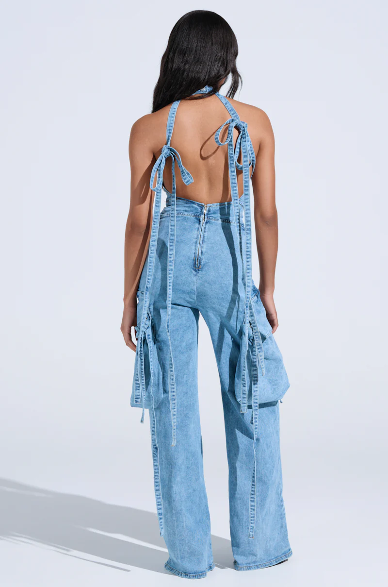 DON'T YOU DARE DENIM JUMPSUIT IN BLUE - Image 6