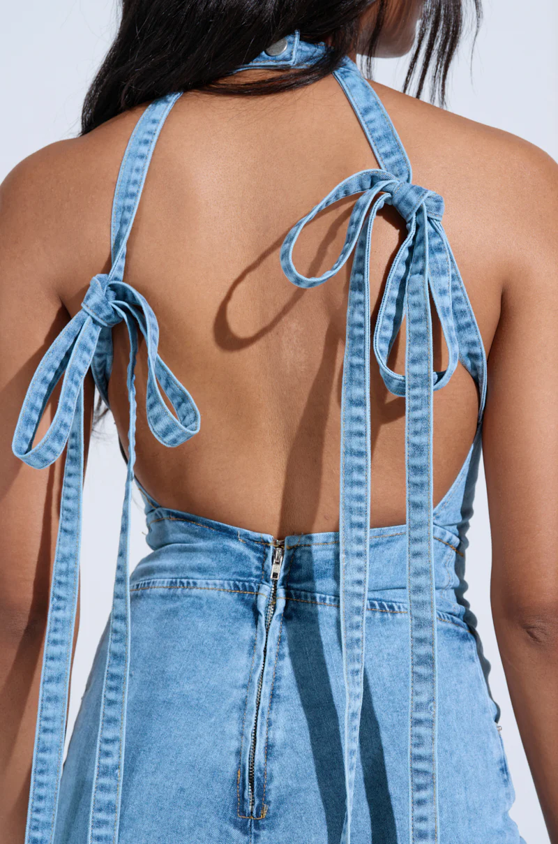 DON'T YOU DARE DENIM JUMPSUIT IN BLUE - Image 7