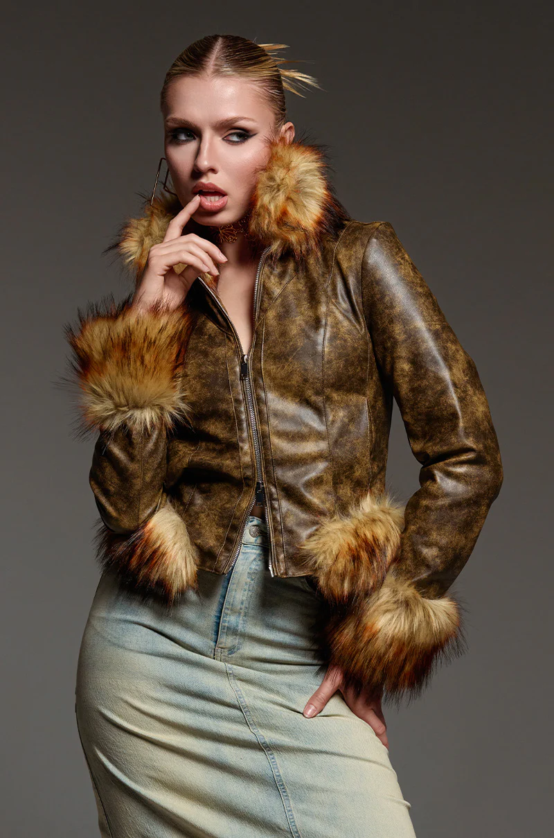 DOWN BAD FUR TRIM MOTO - Image 2