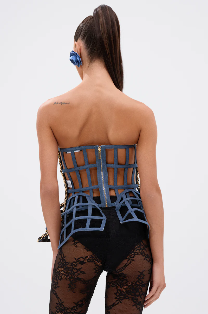 DOWN SOUTH CHAIN DETAIL BUSTIER TOP - Image 6