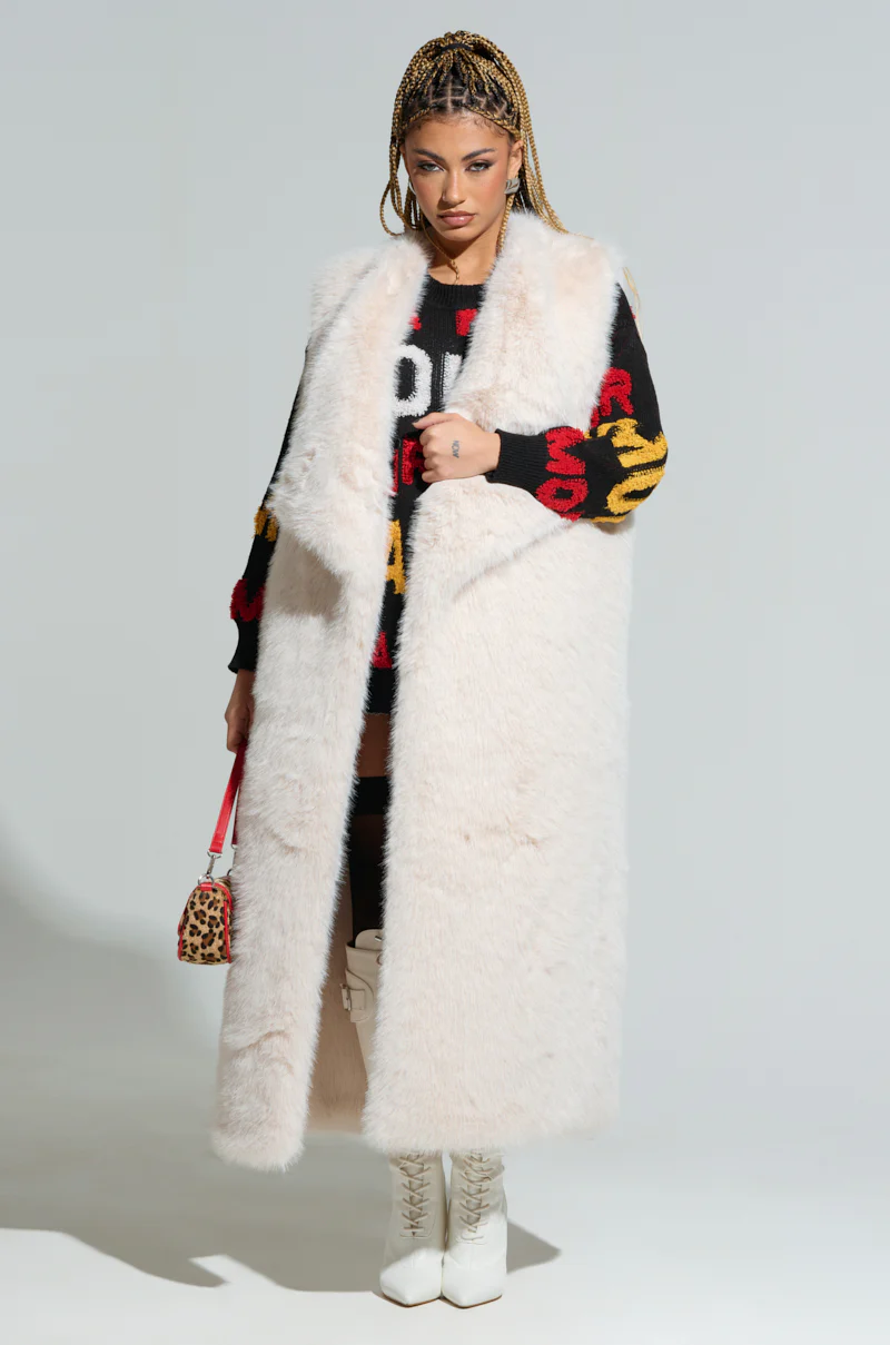 DOWN TIME FAUX FUR VEST