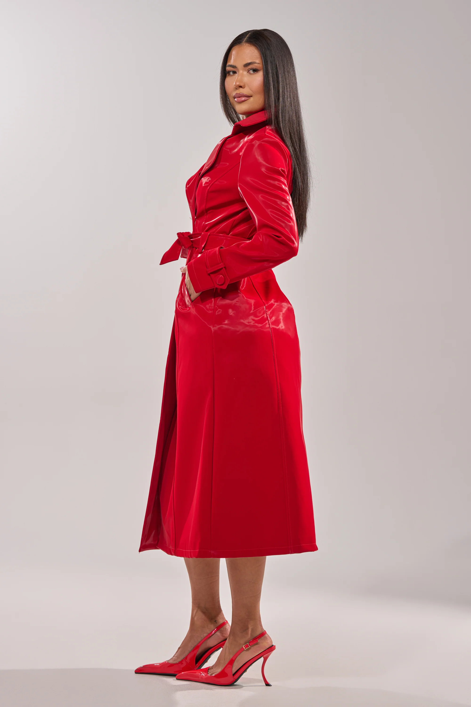 DOZEN ROSES LIQUID VELVET TRENCH - Image 11