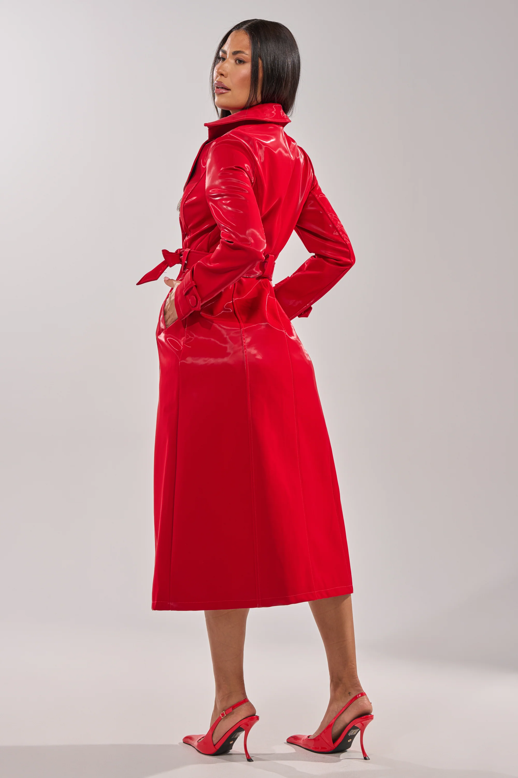 DOZEN ROSES LIQUID VELVET TRENCH - Image 13