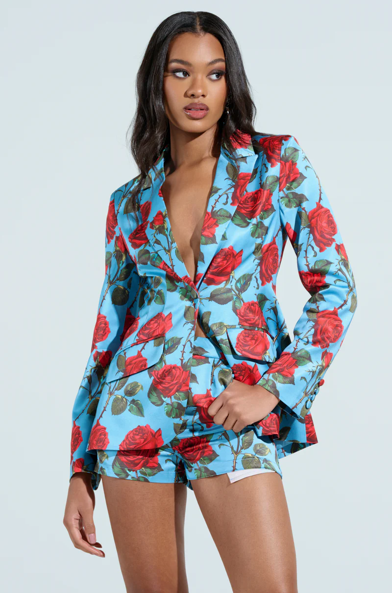 DOZEN ROSES SATIN BLAZER - Image 2