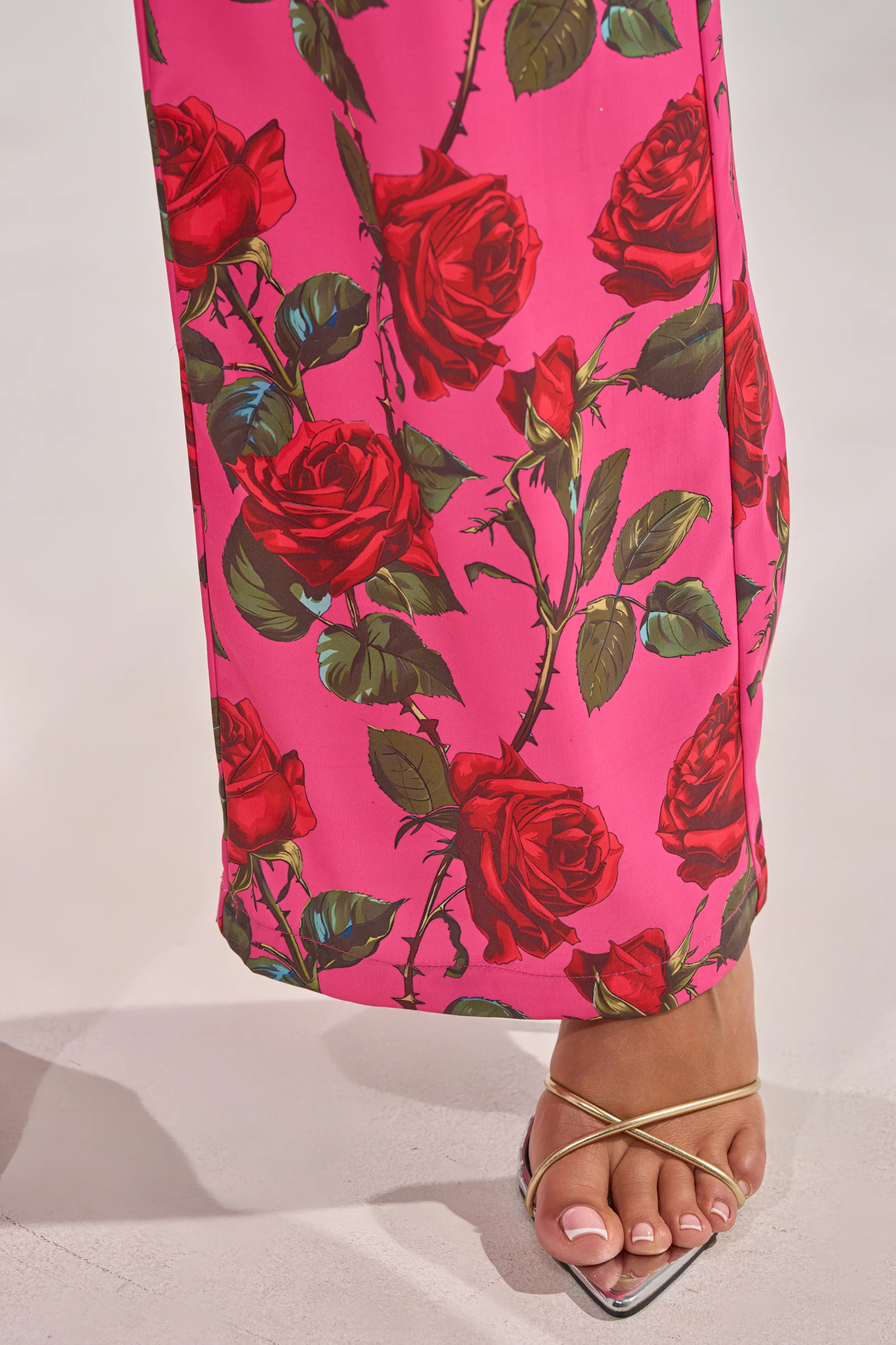 DOZEN ROSES SATIN PANT IN FUCHSIA - Image 15