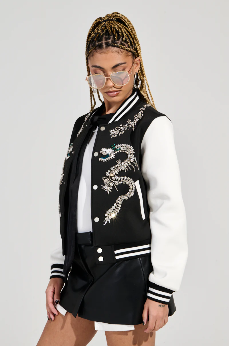 DRAGONETTE EMBELLISHED BOMBER - Image 3