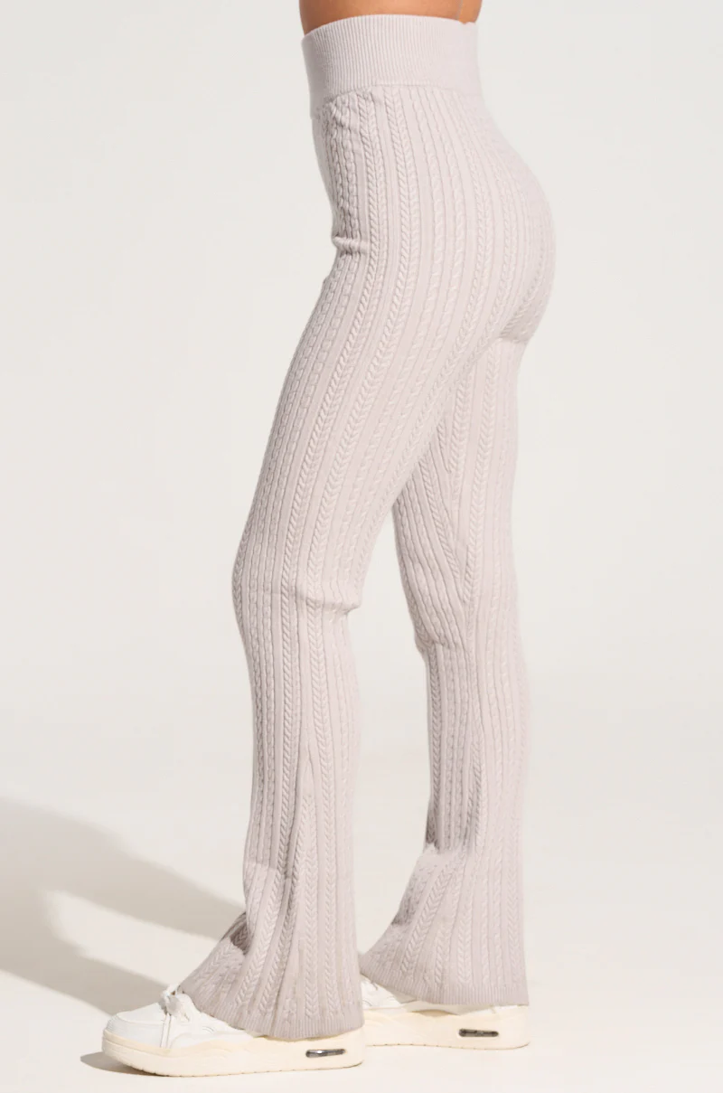 DREAM GIRL FLARE KNIT PANT IN GREY - Image 4