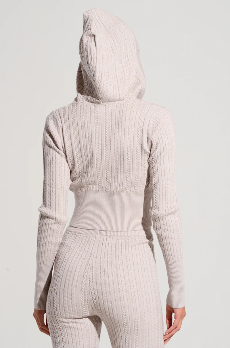 DREAM GIRL KNIT ZIP UP IN GREY - Image 5