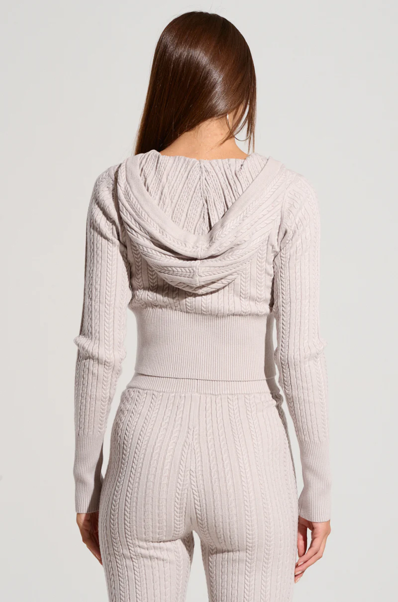 DREAM GIRL KNIT ZIP UP IN GREY - Image 6