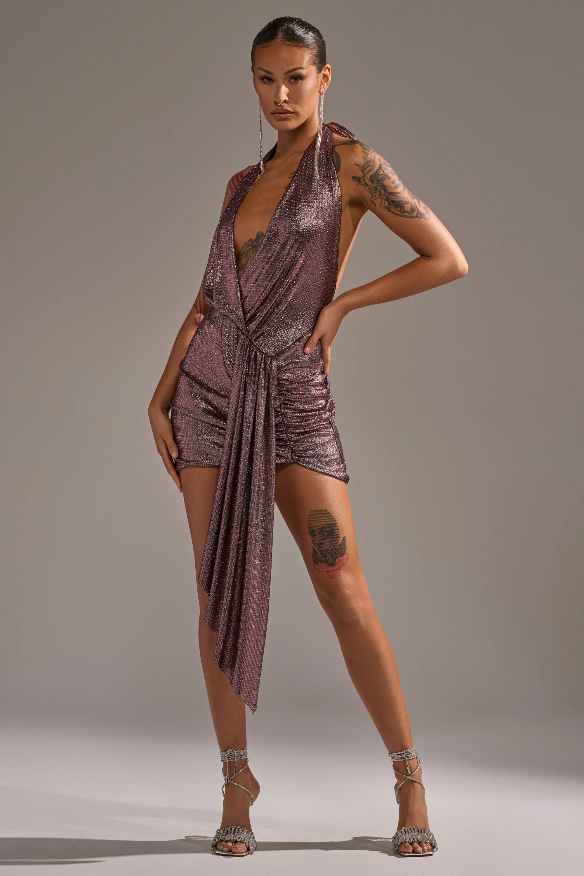 DREAM GIRL RHINESTONE MINI DRESS IN PINK - Image 10