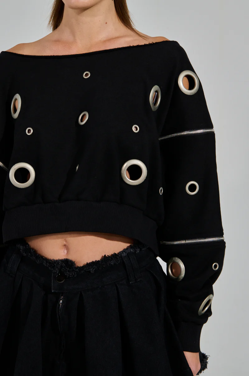 DREAMS VINTAGE ZIPPER DETAIL SWEATSHIRT - Image 10