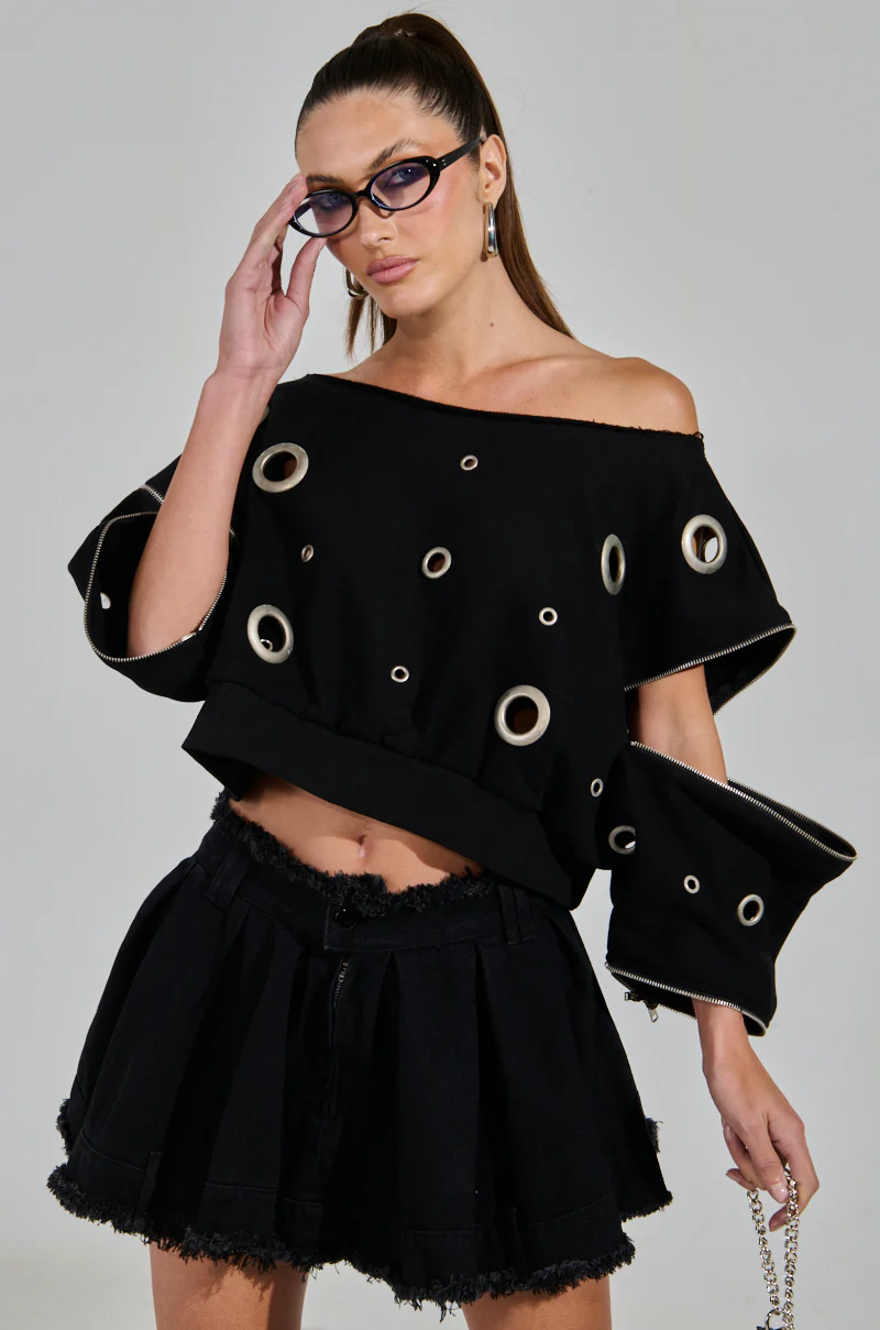 DREAMS VINTAGE ZIPPER DETAIL SWEATSHIRT - Image 2