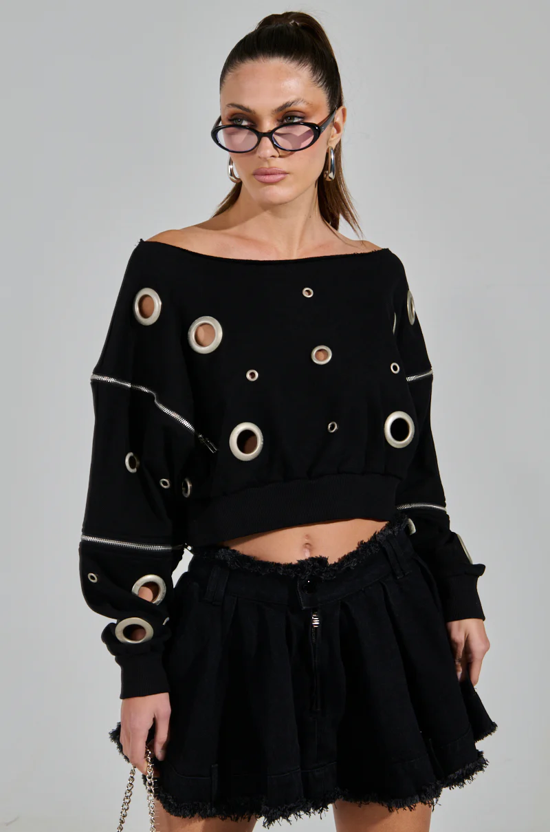 DREAMS VINTAGE ZIPPER DETAIL SWEATSHIRT - Image 3
