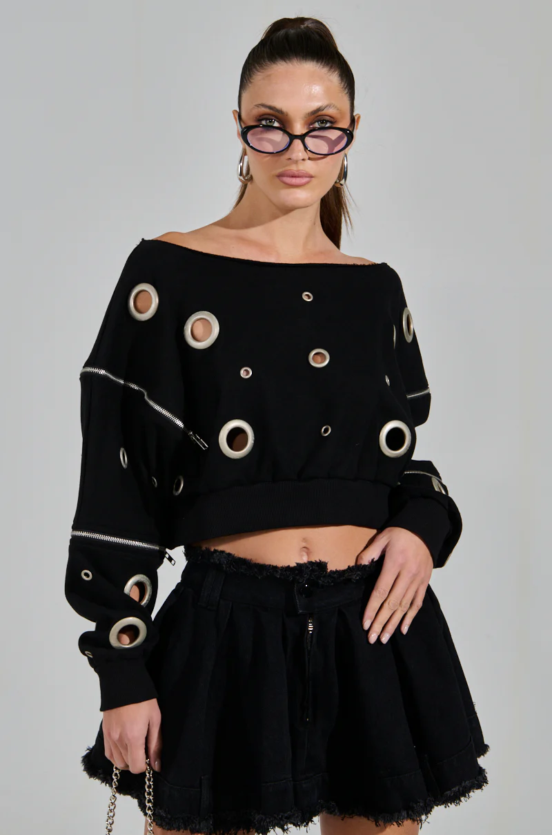 DREAMS VINTAGE ZIPPER DETAIL SWEATSHIRT - Image 4