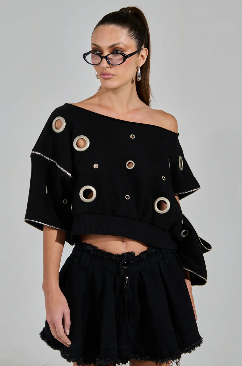DREAMS VINTAGE ZIPPER DETAIL SWEATSHIRT - Image 5