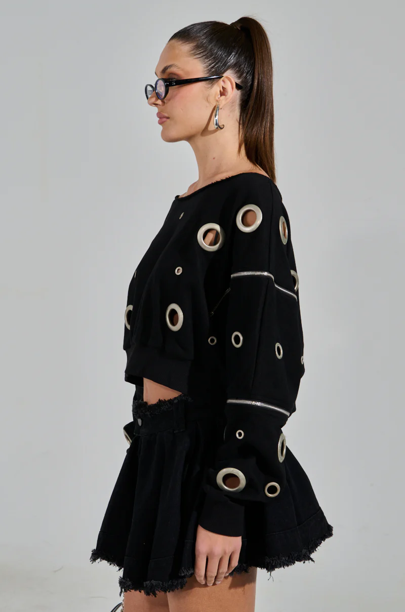 DREAMS VINTAGE ZIPPER DETAIL SWEATSHIRT - Image 6