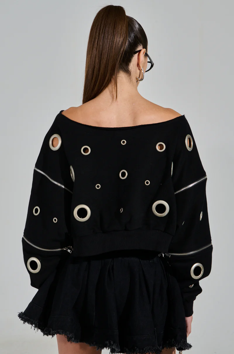 DREAMS VINTAGE ZIPPER DETAIL SWEATSHIRT - Image 7