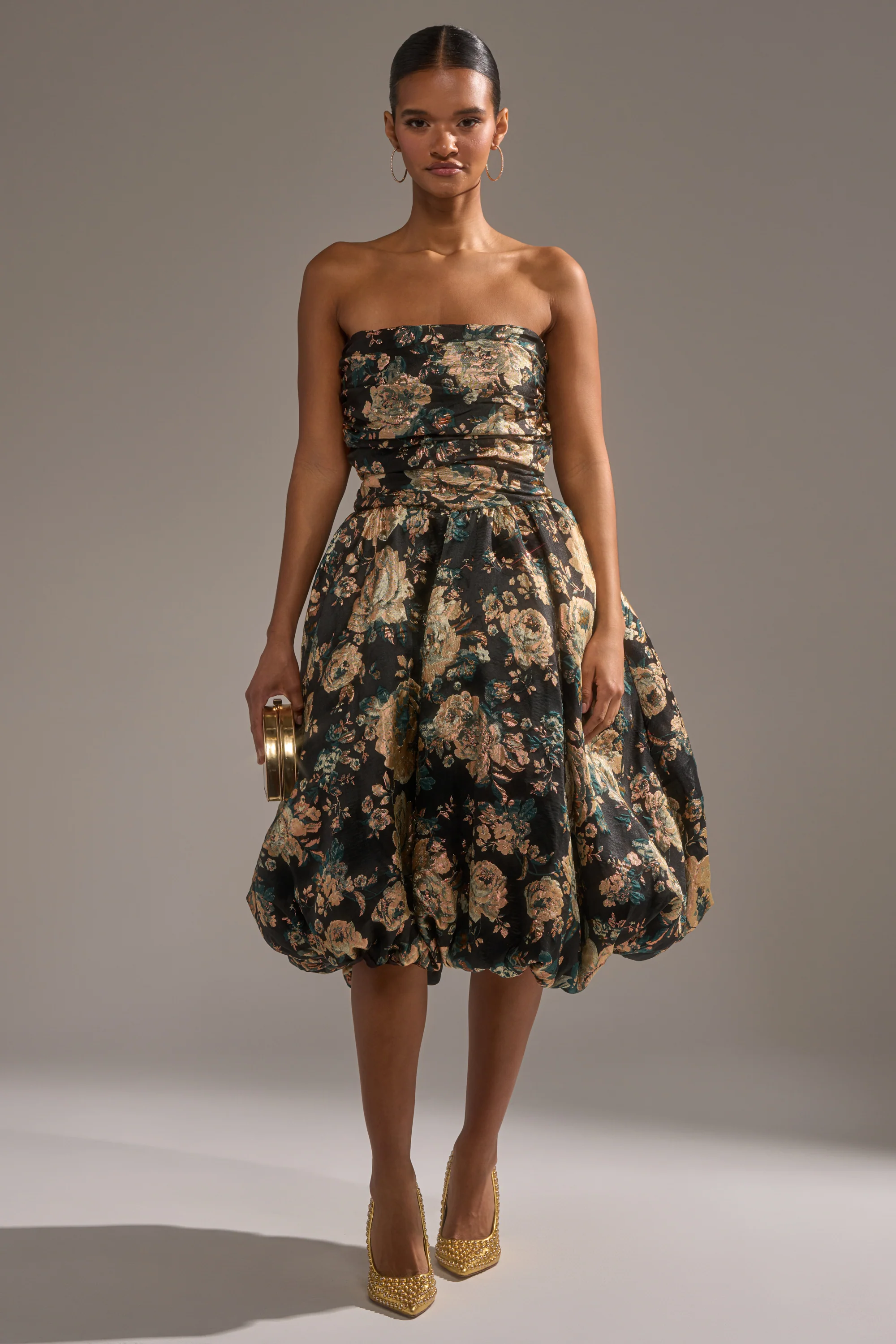 DRESSED TO IMPRESS BROCADE MIDI DRESS - Image 6
