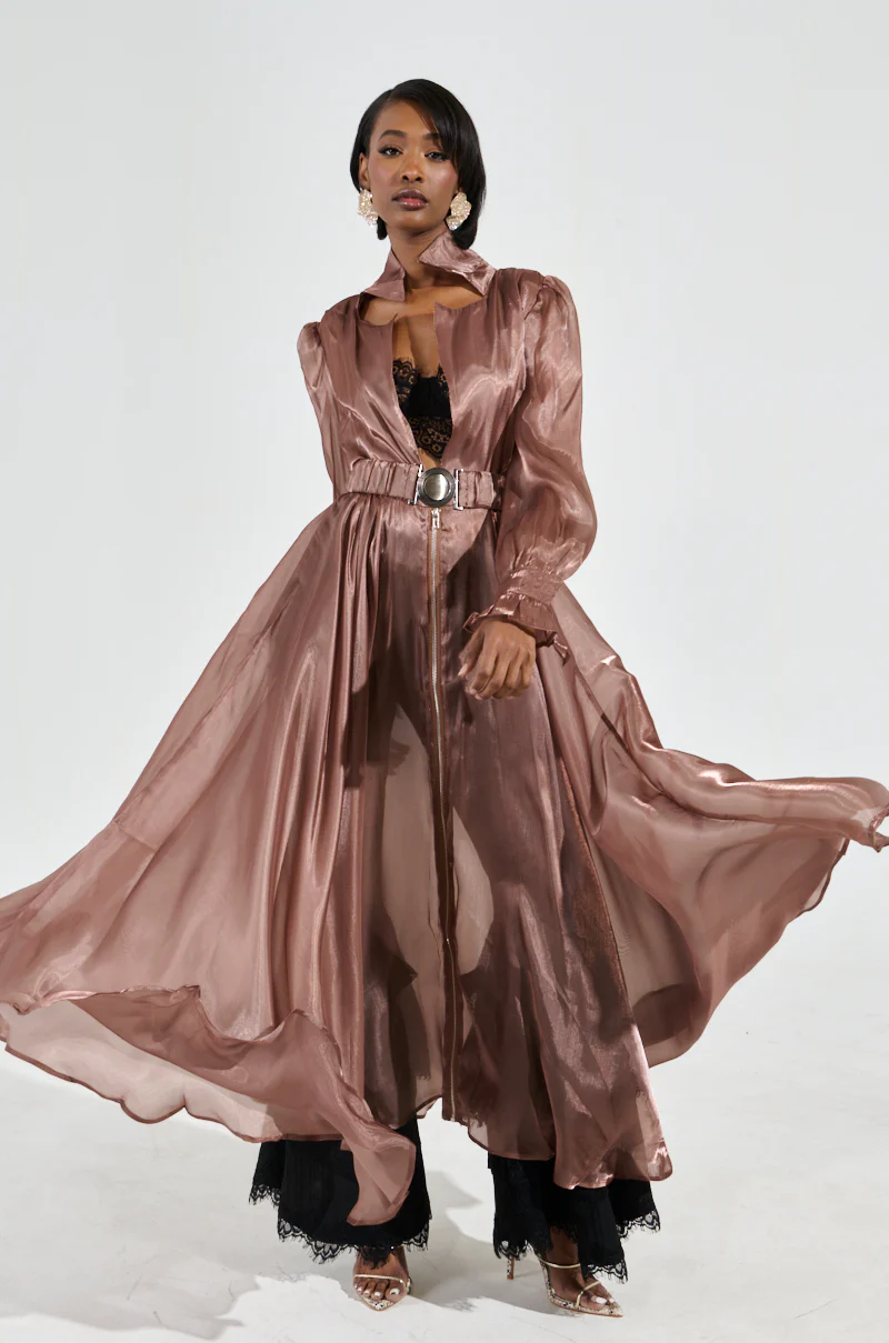 DRESSED UP TRENCH COAT IN BROWN - Image 4