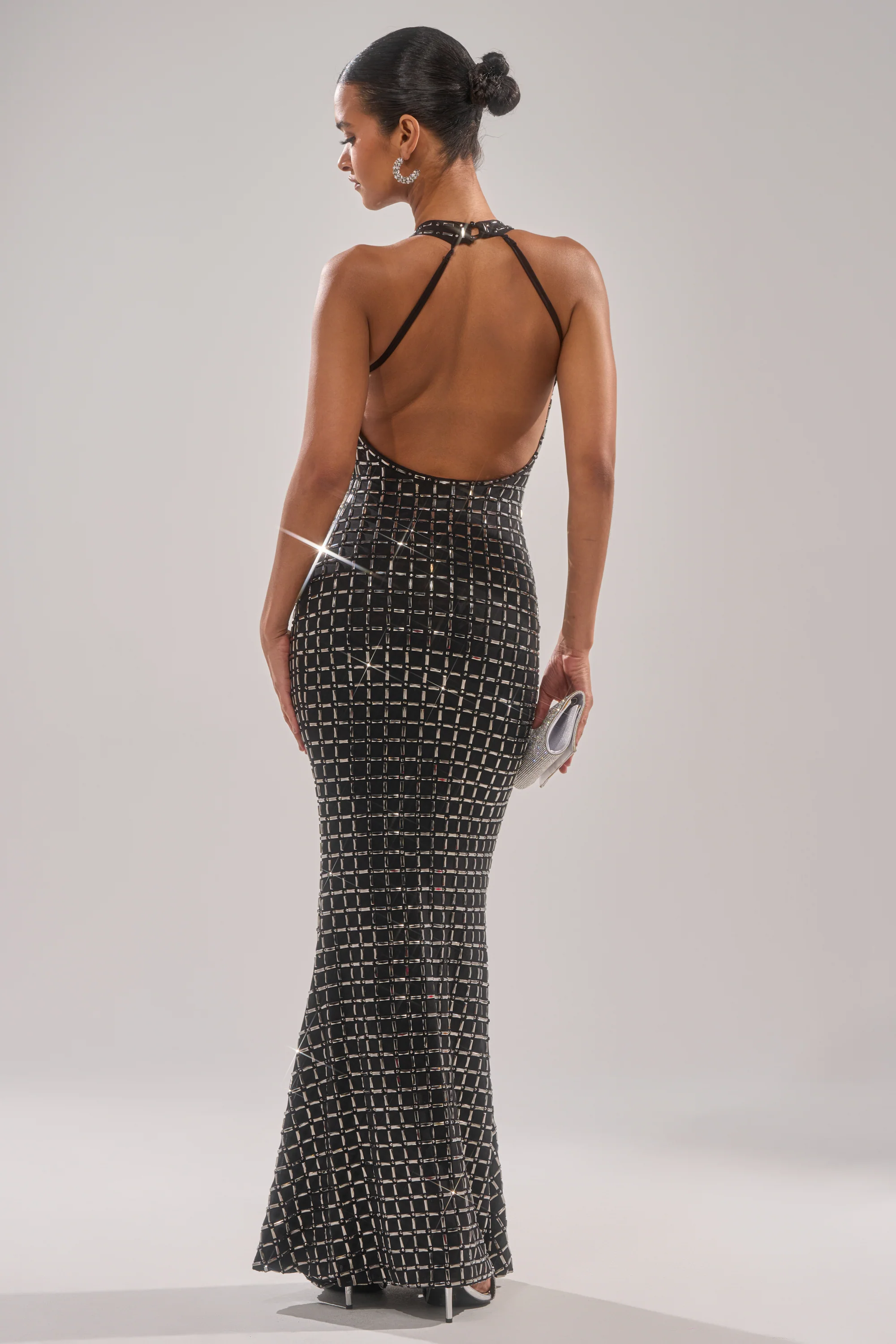 DRESSED UP WITH NOWHERE TO GO RHINESTONE MAXI DRESS - Image 6