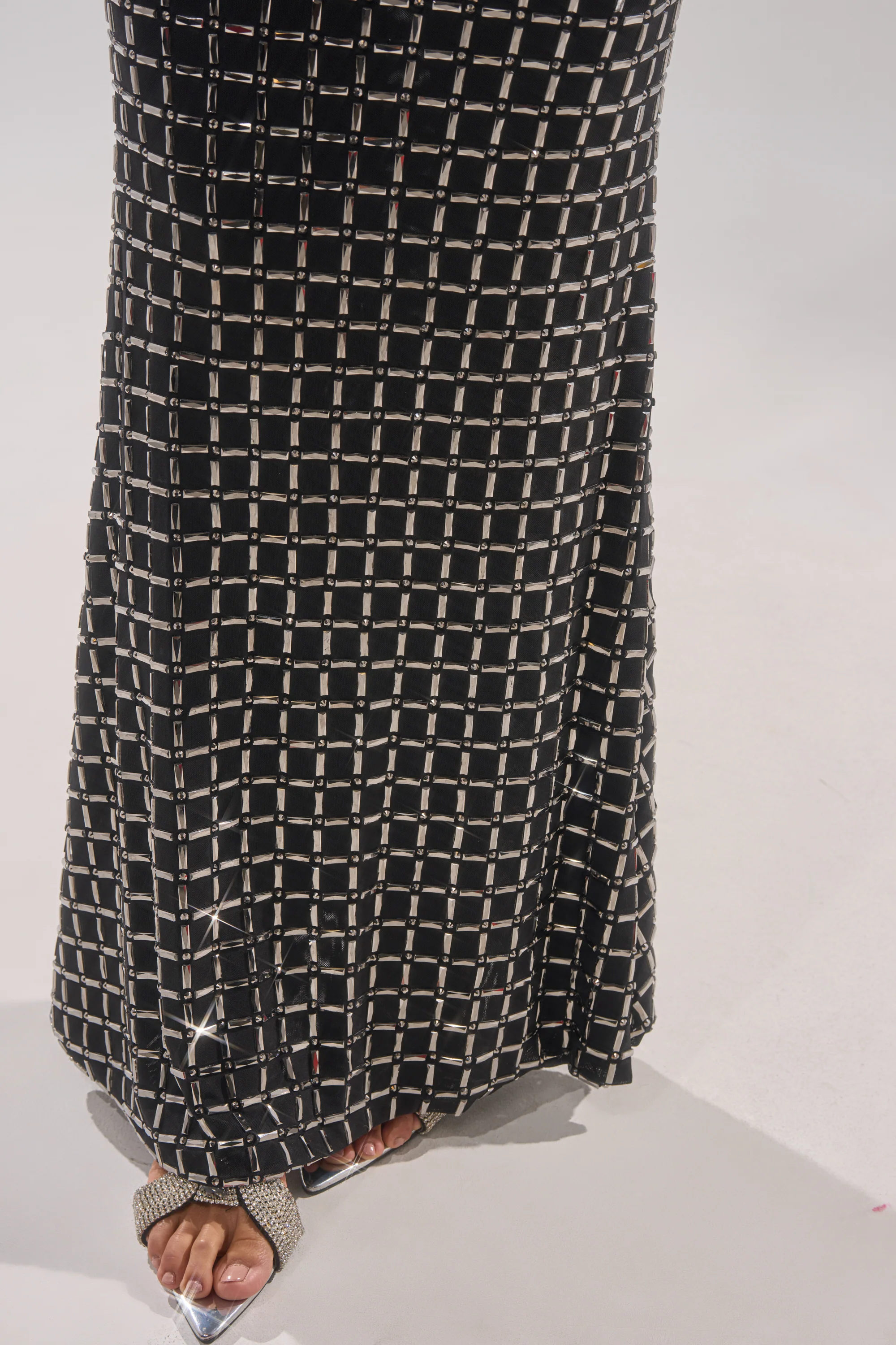 DRESSED UP WITH NOWHERE TO GO RHINESTONE MAXI DRESS - Image 7
