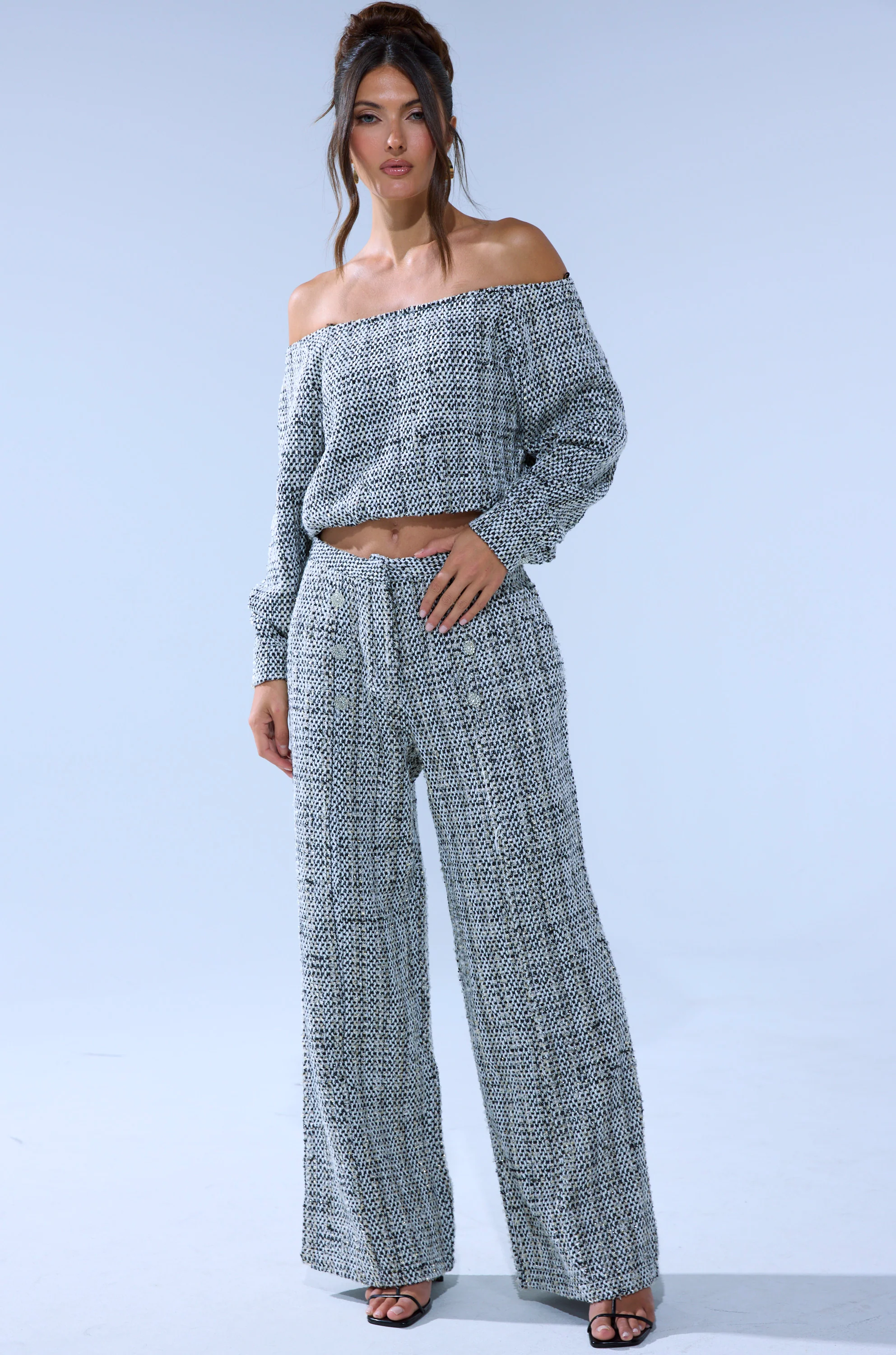 DRESSY VIBES OFF THE SHOULDER SWEATSHIRT - Image 6