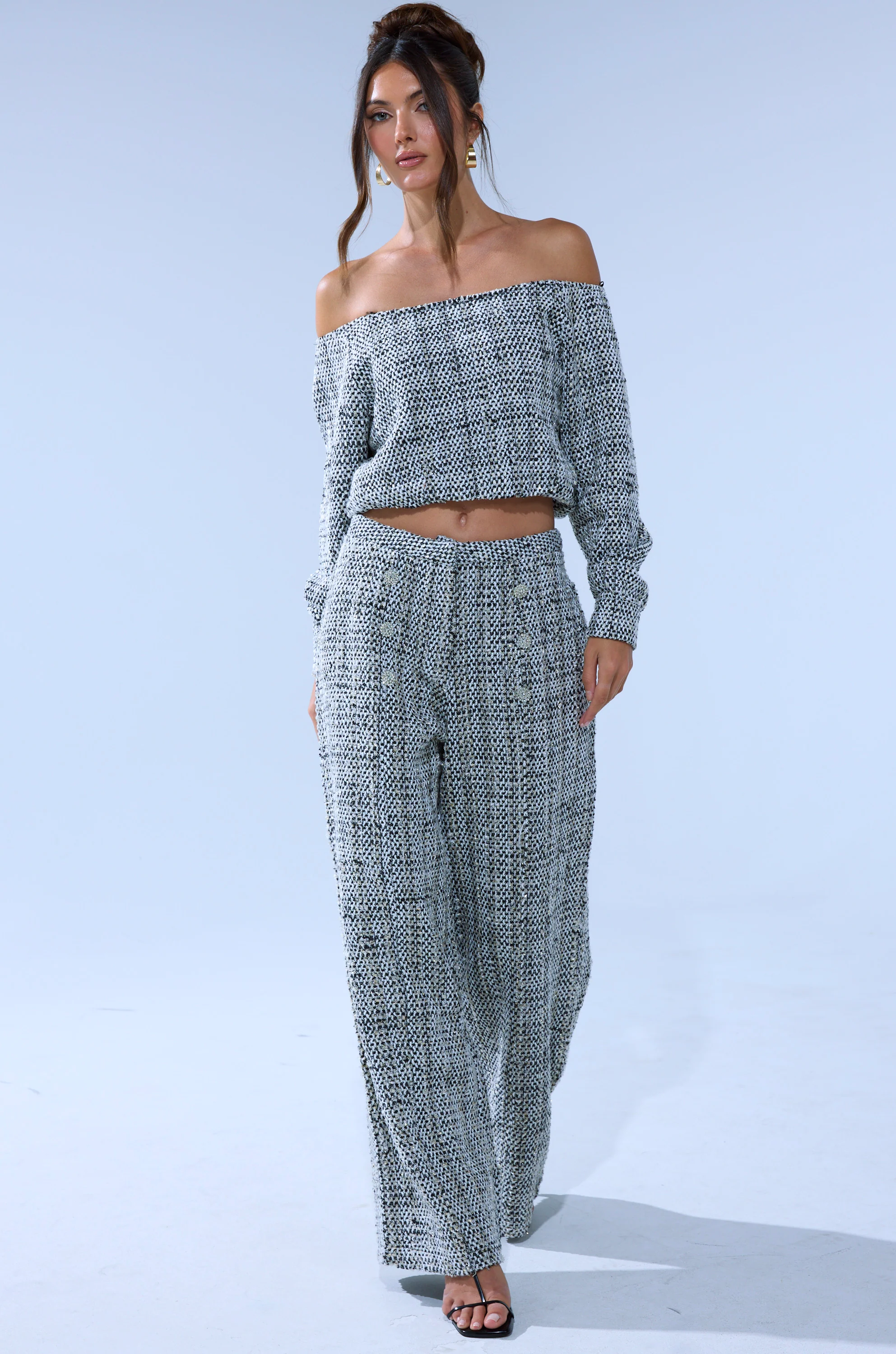 DRESSY VIBES OFF THE SHOULDER SWEATSHIRT - Image 7