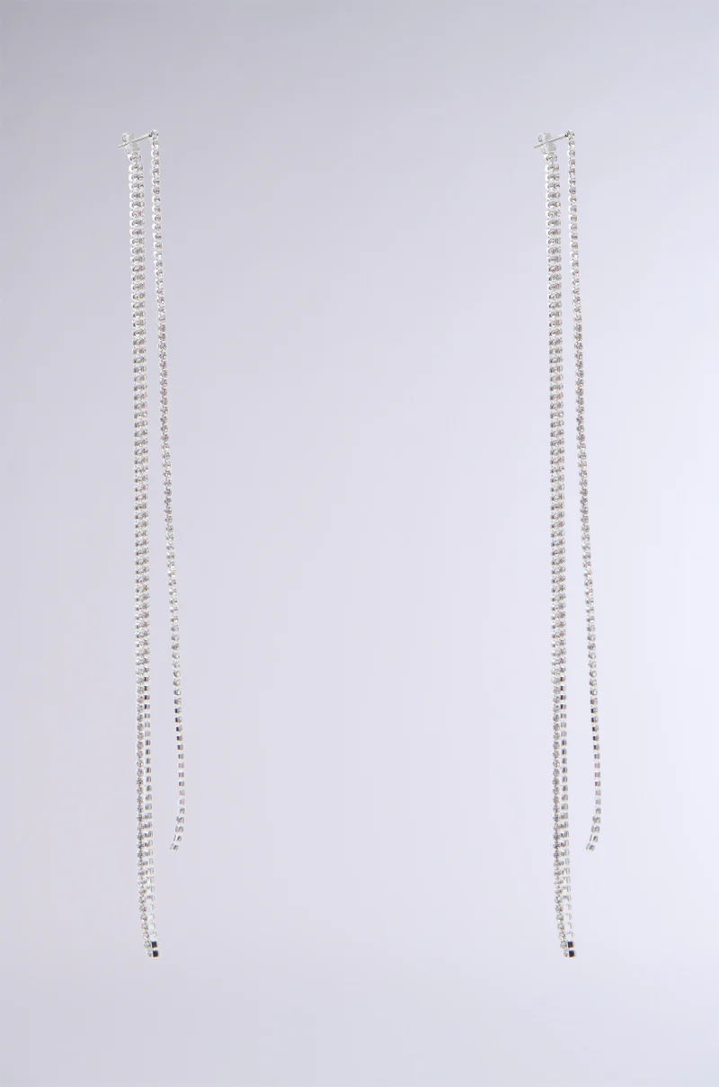 DRIP SEASON LONG DANGLE RHINESTONE EARRING - Image 5