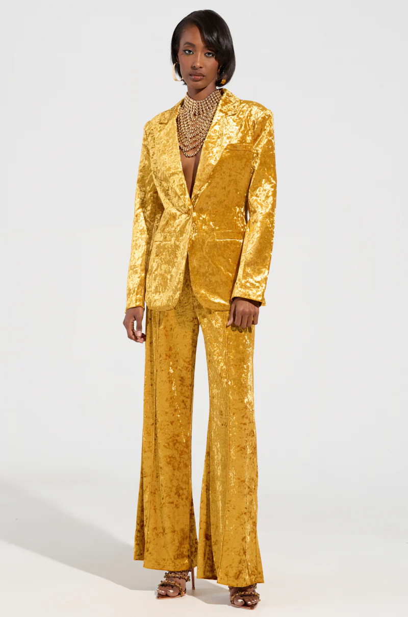 DRIPPING IN GOLD CRUSHED VELVET BLAZER - Image 7