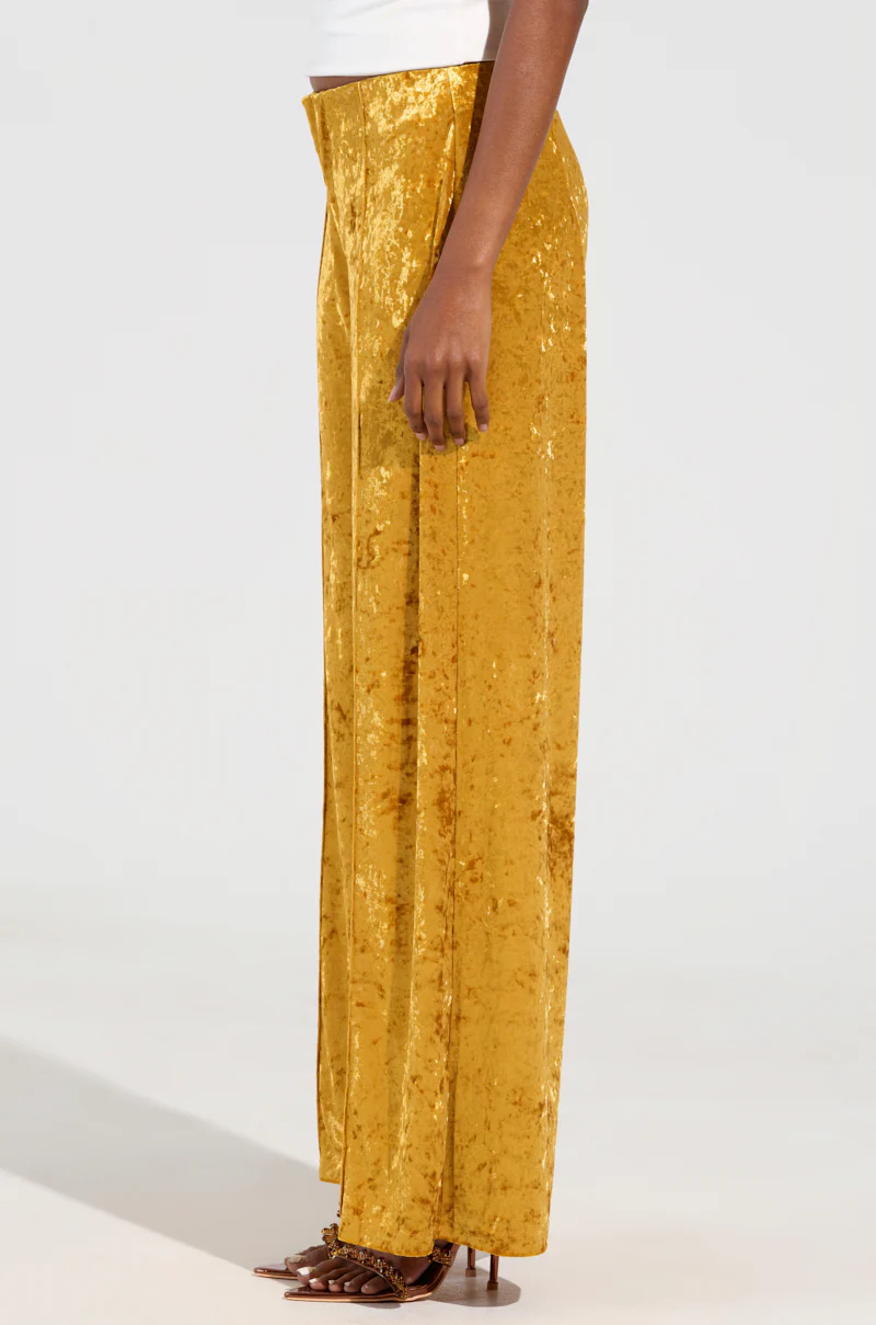 DRIPPING IN GOLD CRUSHED VELVET TROUSER - Image 3