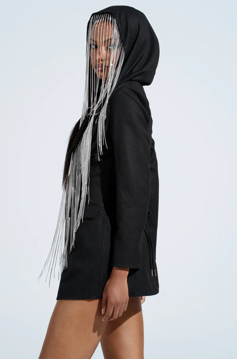 DRIPPY RHINESTONE FRINGE BLAZER - Image 7