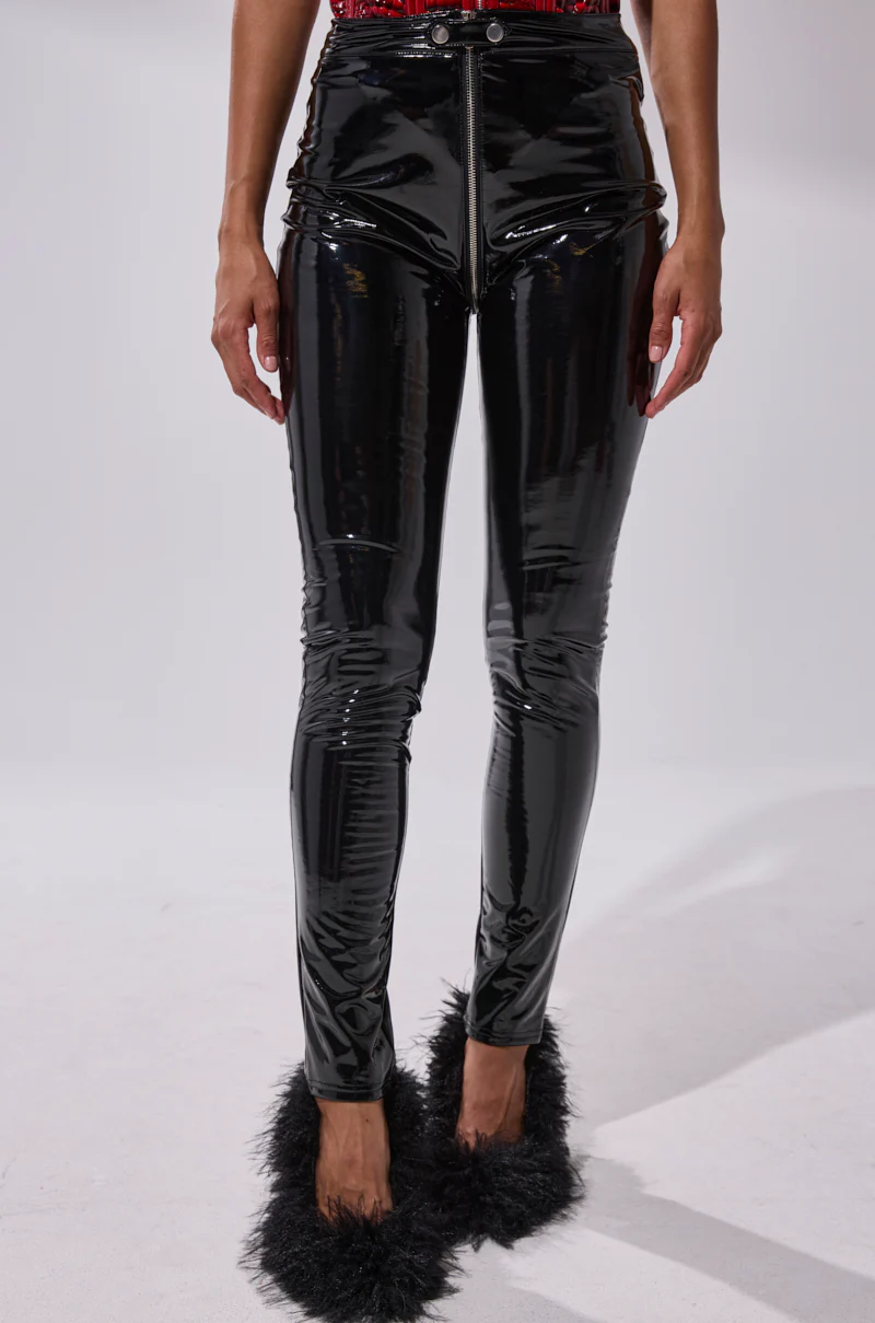 DROP IT LIKE ITS HOT VINYL LEGGING WITH ZIPPER - Image 3